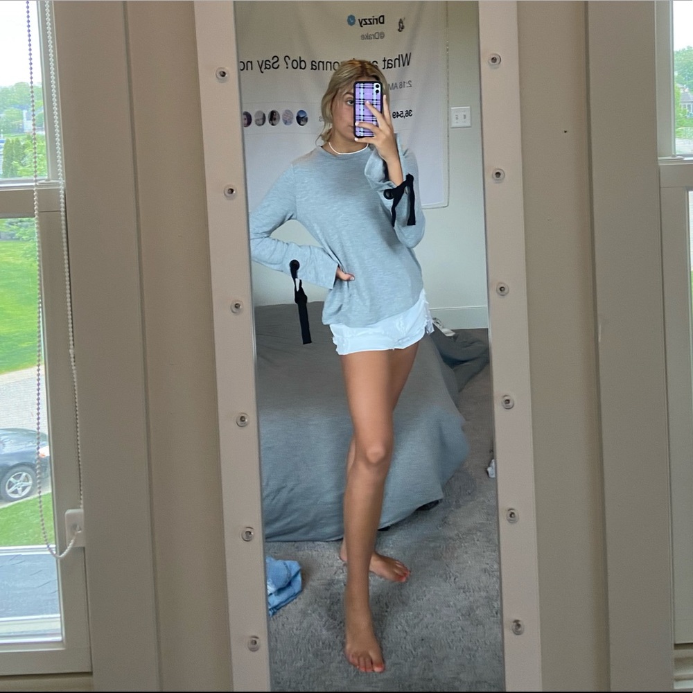 Grey Long Sleeve Top